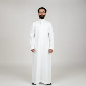 Al-Aseel Men's Thobe: Zipper (Plain)