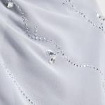 حجاب طويل مزين بالزهور والماس