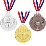 Set of 3 Number Medals, Gold Silver Bronze