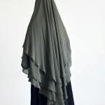 Three Layer Oval Khimar Chiffon Hijab