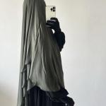 Three Layer Oval Khimar Chiffon Hijab